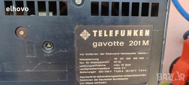 Радио Telefunken gavotte 201M, снимка 4 - Радиокасетофони, транзистори - 46275021