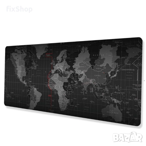 Геймърски пад “World Map” – 80×30 см – RC-K-1073 – Черен – Нов, снимка 1