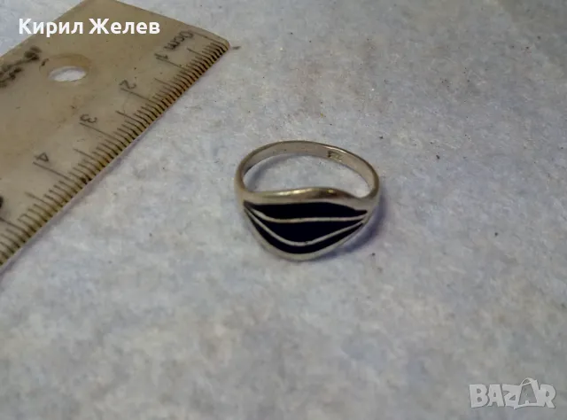 ЕЛЕГАНТЕН ЕМАЙЛИРАН СРЕБЪРЕН ВИНТИДЖ АРТ ПРЪСТЕН СРЕБРО 925 ПРОБА РЪЧНА РАБОТА 48262, снимка 5 - Пръстени - 49757798