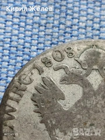 Сребърна монета 20 кройцера 1808г. Австрийска империя Франц първи 41994, снимка 9 - Нумизматика и бонистика - 50019815
