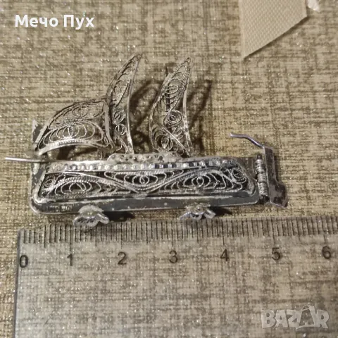 Сребърна миниатюра на стара римска галера - филигран, снимка 10 - Антикварни и старинни предмети - 49786236