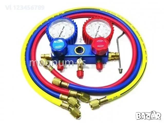 Манометричен блок, двоен, за климатици - MN