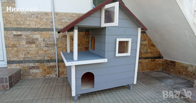 Лакирана дървена къща за кучета , средни и големи породи кучета къща за куче от дърв кучешка колиба, снимка 8 - За кучета - 53024025