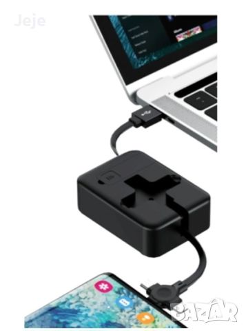 Троен USB преходник за телефон, снимка 2 - USB кабели - 45568586