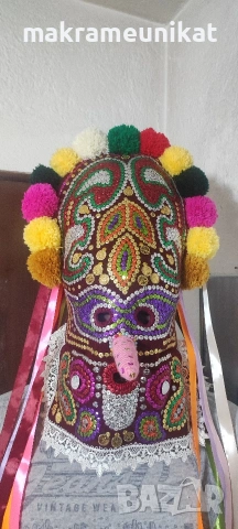 Продавам кукерска маска, гугла, уникат, Новодел, авторски модел, етно, Сурва, Кукерландия , снимка 11 - Колекции - 42314889