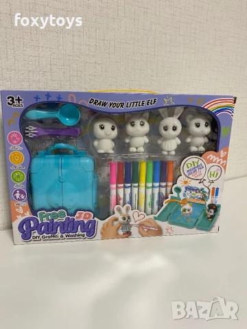 Комплект за оцветяване - 3 в 1 - фигури, куфарче, флумастери, снимка 2 - Образователни игри - 51187721