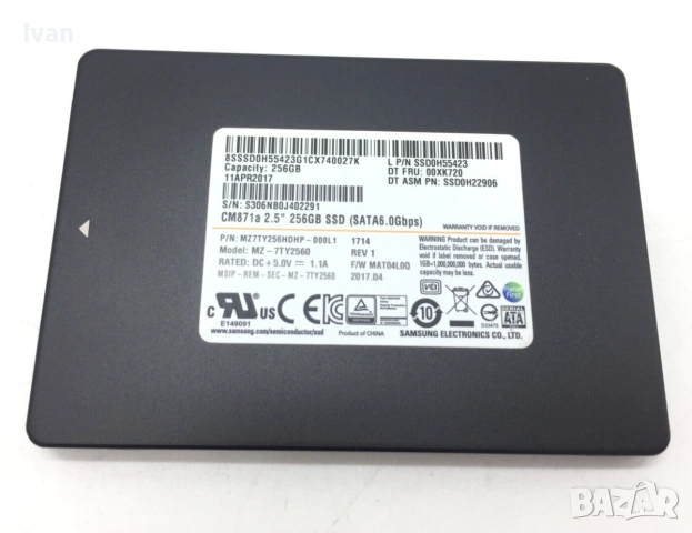 Samsung SSD 2,5" 256GB (SATA6.0Gbps), снимка 2 - Твърди дискове - 53751129