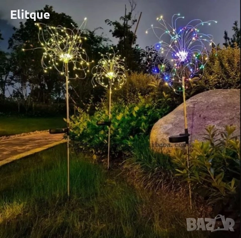 Соларно глухарче (коледна украса) - жълто, шарено - 2бр в опаковка