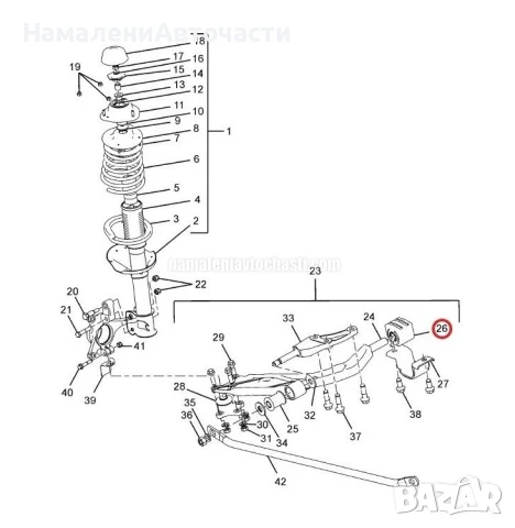 Заден тампон преден носач 277932100190 Tata Indica Indigo, снимка 3 - Части - 50894469