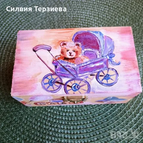 Ръчно изработена дървена кутия Babyboy special , снимка 1