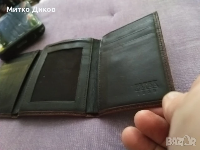 Petek марков портфейл компактен естествена кожа  105х85мм мм, снимка 4 - Портфейли, портмонета - 51422534