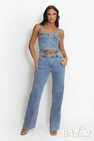 Дамски дълъг дънков гащеризон, снимка 2 - Гащеризони - 50991628