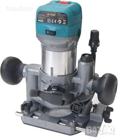Електрическа ръчна фреза за дърво KATSU – 710W, 3 бази и 3 цанги (Пълен комплект + резервни четки), снимка 3 - Други инструменти - 53438146