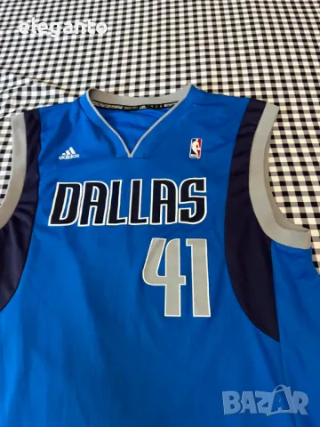 Dirk Nowitzki #41 Dallas Mavericks 2011 Adidas NBA мъжко джърси размер М, снимка 4 - Тениски - 46926467