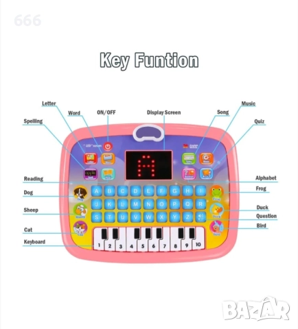 Образователен таблет на английски език, LED, 3 години+, снимка 2 - Образователни игри - 51891116