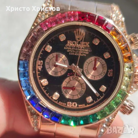 Дамски луксозен часовник Rolex Daytona Rainbow 🌈, снимка 1 - Дамски - 47008410