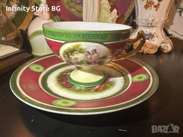 ☕✨ Изключителен антикварен порцеланов сет – началото на ХХ век ✨☕