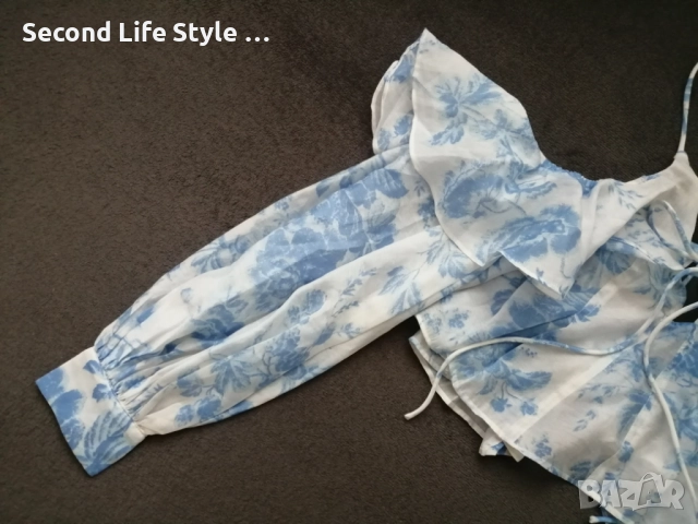 ASOS дамска риза/блуза с волани р-р L, снимка 7 - Корсети, бюстиета, топове - 52908264