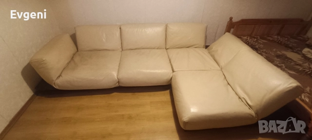 Кожен диван ъглов 