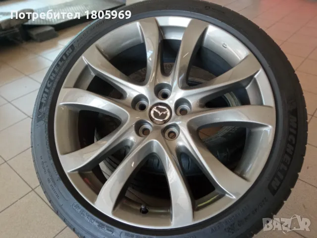 4бр. ал. джанти Mazda 6 (оригинални) 5x114,3 , 7,5x19 , ET45 с гуми 225/45/19 Michelin, снимка 1 - Гуми и джанти - 46903873