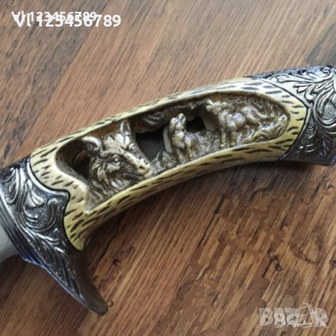 Колекцонерски ловен нож -180 / 310 - 5 модела ( Елен, Мечка, Вълк, Орел, Дракон), снимка 4 - Ножове - 53815444