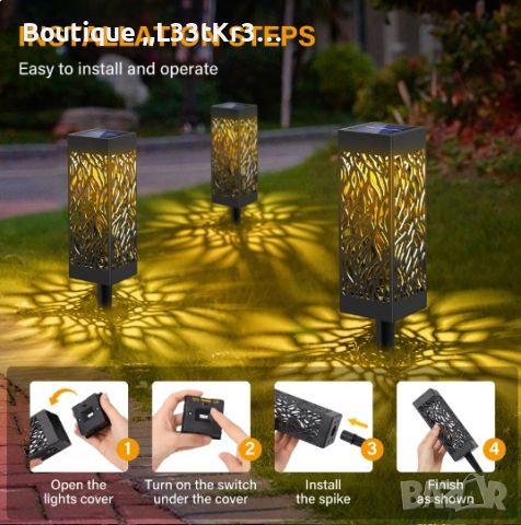 Соларни лампи за градина, снимка 4 - Лед осветление - 46244625