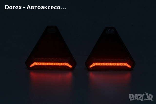 Комплект безжични преносими LED стопове с магнит и вендуза 12V - триъгълен дизайн с неон ефект за ре, снимка 17 - Аксесоари и консумативи - 53857052