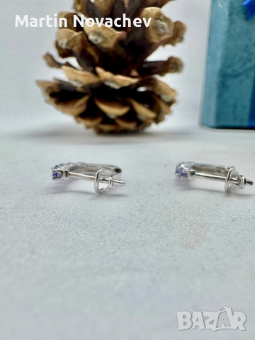 Сребърни обеци с Танзанит, снимка 11 - Обеци - 54118174