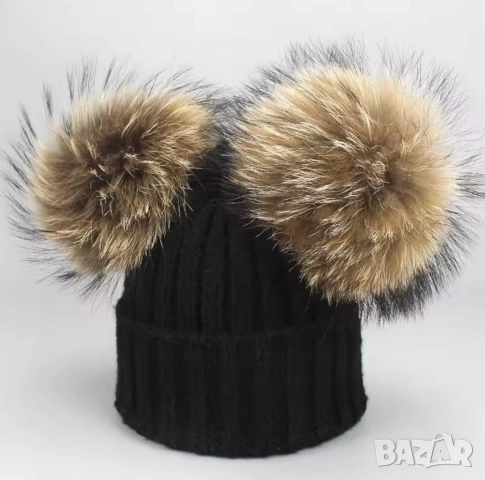 Зимни шапки, естествен косъм, Колан Avin, Alessa, снимка 3 - Шапки - 52346140