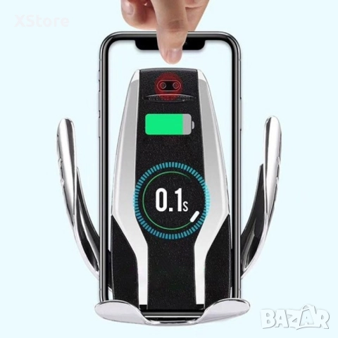 Поставка за телефон с вградено безжично зарядно за кола Smart sensor s6, снимка 2 - Аксесоари и консумативи - 52483156