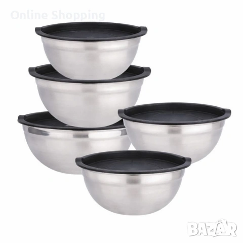 Комплект купи от неръждаема стомана 18/10 с капаци – 10 части, матово покритие, снимка 5 - Съдове за готвене - 53336465