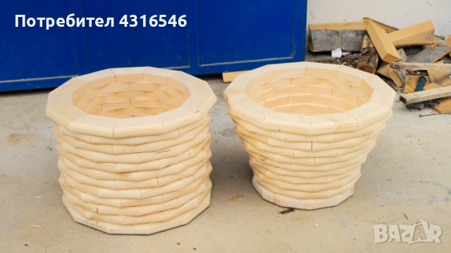 Дървени кашпи