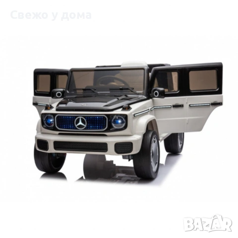 Акумулаторен джип Mercedes EQG Electric G-Class 12V с отварящи се врати меки гуми 4x4, снимка 3 - Коли, камиони, мотори, писти - 53960457