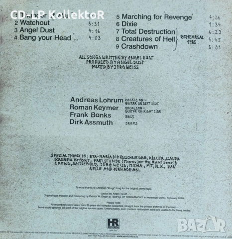 Нов Vinyl (Angel Dust - Marching for Revenge), снимка 2 - Грамофонни плочи - 52255665