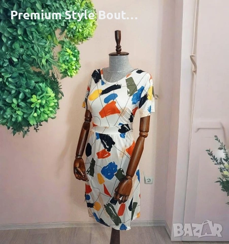 Дамска рокля с цветен абстрактен десен – Ежедневен стил с настроение