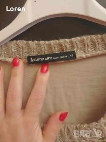 *Summum woman*Блузка плетена отпред,сатен отзад с тричетвърт ръкав, снимка 15 - Блузи с дълъг ръкав и пуловери - 52648869