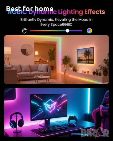 SwitchBot RGBICWW LED лента 5M, снимка 4 - Лед осветление - 53727070