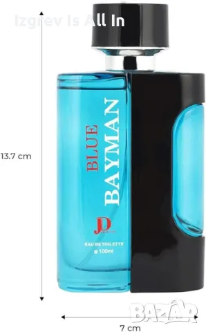 BLUE BAYMAN Eau De Toilette for Men 100ml. ? Открийте синята безкрайност: Blue Bayman ви въвежда в м, снимка 7 - Унисекс парфюми - 49288360