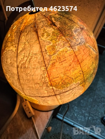Стара лампа глобус с бронзова стойка, снимка 6 - Антикварни и старинни предмети - 52669941