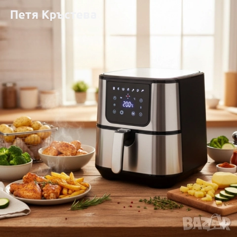 Еър фрайър Scheffler LQ-5001BS – 5.5L здравословно готвене с до 80% по-малко мазнина, снимка 4 - Други - 52303199