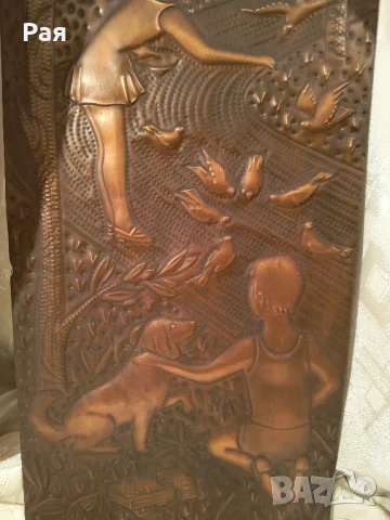 Медно пано/картина, снимка 4 - Антикварни и старинни предмети - 50668959