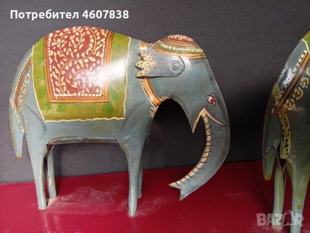 Слон,слончета метал ръчно рисувани 50-20 см, снимка 3 - Декорация за дома - 52140053