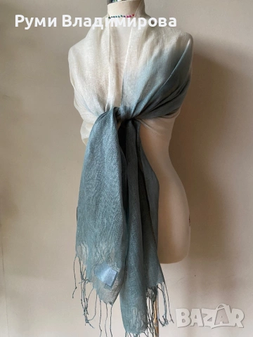 Шал с лен/ различни видове, снимка 7 - Шалове - 45423454