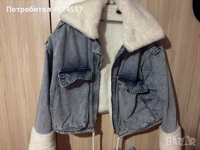 Дънково яке с пух и подплата, снимка 1