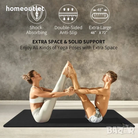 ПРОМОЦИЯ Универсална постелка за упражнения CAMBIVO CCSF6401BKEU (YOGA MAT 6MM), снимка 3 - Йога - 50863088