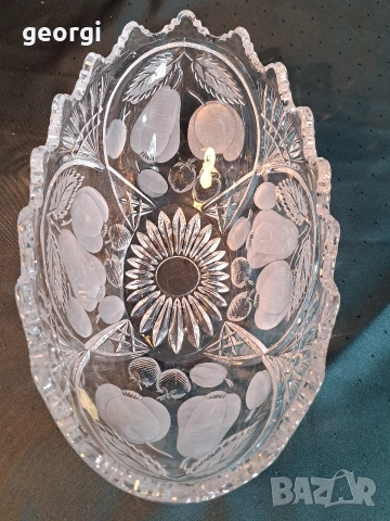 немска кристална фруктиера от оловен кристал , снимка 7 - Аксесоари за кухня - 54166156