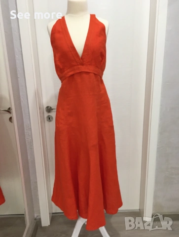 Max Mara 100% лен рокля в цвят корал L