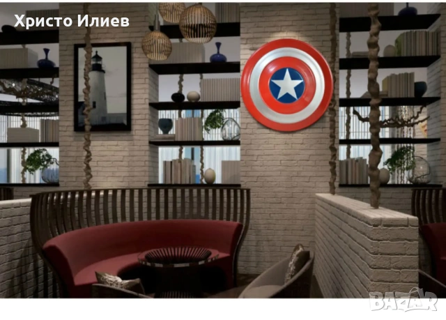 Щит на Капитан Америка Captain America 60см реалистичен модел метален, снимка 13 - Други - 53221959