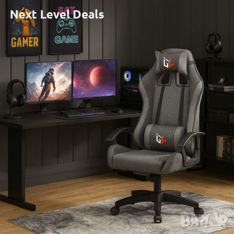 Ергономичен геймърски офис стол с лумбална и шийна опора – комфорт без умора, снимка 2 - Столове - 53049283