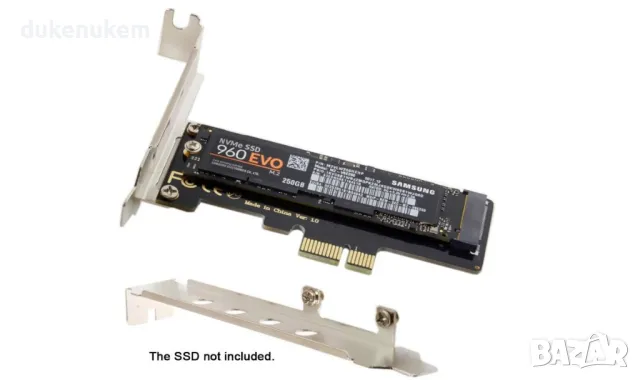 НОВА! M.2 NVME to PCIe 3.0 X1 Адаптер NVME/AHCI SSD към PCI Express Expansion Card , снимка 4 - Кабели и адаптери - 47222676